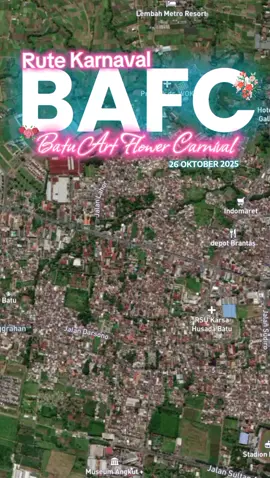 Rute Karnaval BAFC ( Batu Art Flower Carnival) karnaval ini menampilkan beragam bunga hias dan kostum aja ya bolo, tidak ada sound horegnya🔥🤩 #fyp #beranda #karnavalbacf #batuartflowercarnival 