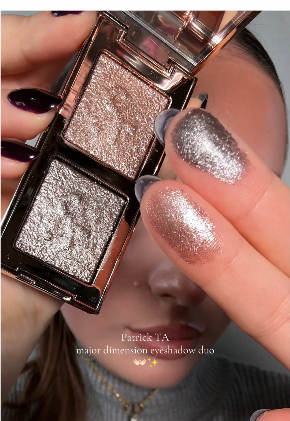 shade: Always on your mind 🫶🏻✨ so gorgeous!@patrick ta #patrickta #sparkly #shimmer #eyeshadow #contentcreator 