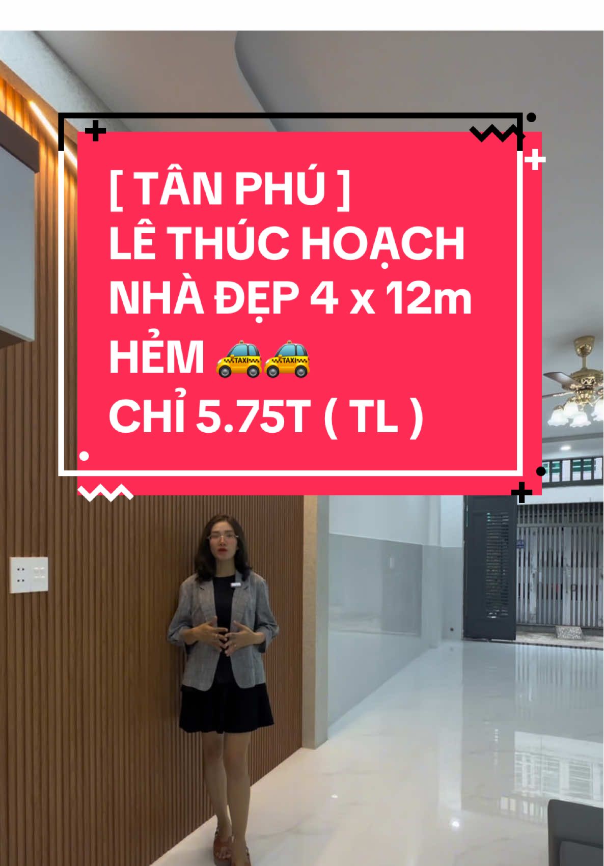 Nhà đẹp Tân Phú Lê Thúc Hoạch, hẻm XH đỗ cửa DT 45m2 - 4 x 12m . #nhadepgiare #nhatanphu #nhamattien #xuhuong #nhaphodep 