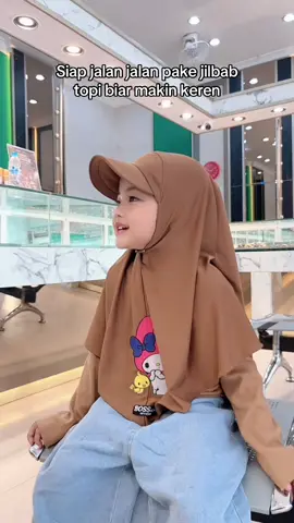 Sukak sama jilbabnya 🤎 #hijabanak #jilbabanak #hijabtopi 