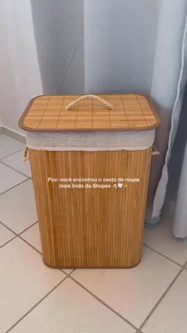 Link nos comentários  🆔 BXY-GFB-VCW https://s.shopee.com.br/9KZN7Ad3sX   Cesto De Roupa Suja Bambu Dobravel Organizador Forrado Banheiro 60cm Grande Cesto Retangular! ##cesto##roupa##viral_video##fyp##casa