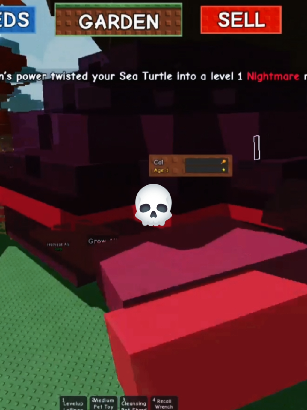 Getting Titanic Sea Turtle (Nightmare mutation). Better than rainbow mutation? #headlesshorseman #growagarden #fyp 