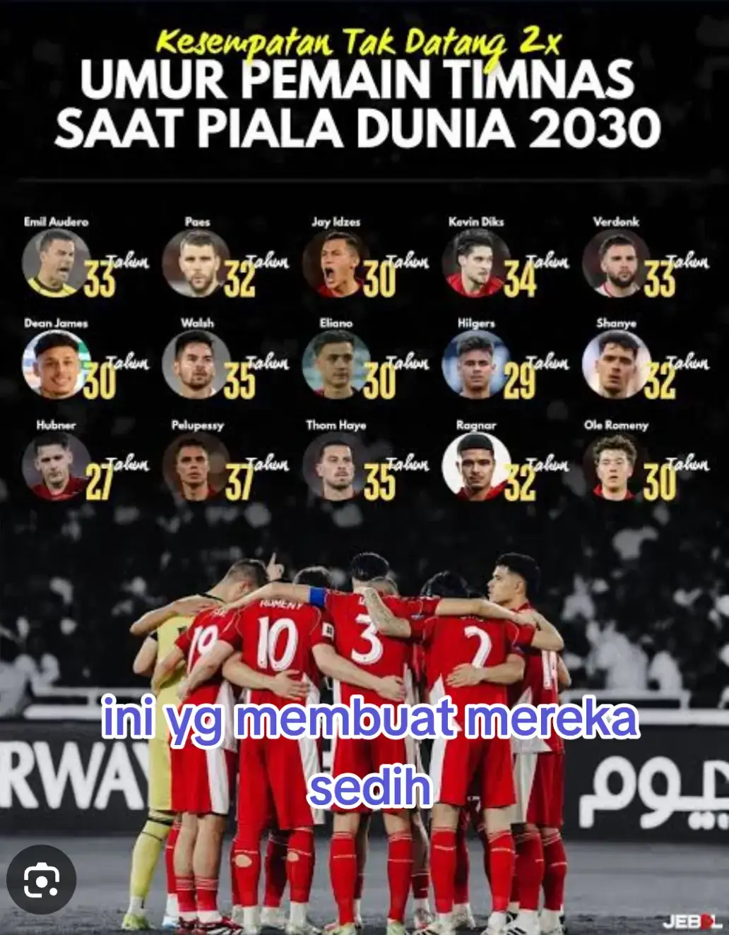 ini yang membuat mereka sangat sedih kemungkinan kecil untuk bisa bermain di piala dunia 2030. namun semua sudah berlalu piala dunia 2026 hanya mimpi hanya karena ego para mafia2 yg tidak ingin sepak bola kita maju padahal tinggal berapa langkah lagi kita bisa mengukir sejarah. namun nasi sudah menjadi bubur. sekali lagi kita hanya bisa menjadi penonton di piala dunia🥲. ayok federasi tanggung jawab sudah buat kecewa 200 jt lebih penduduk Indonesia. #fyp #worldcup2026 #timnasindonesia #sty #pssi 