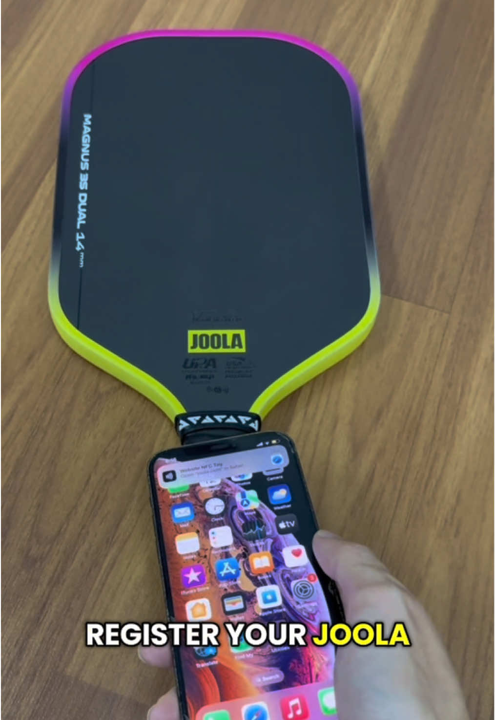 5 easy steps to register your @JOOLA Pickleball 3S Dual Paddle. ✅ #joolapickleball #joolaasiapacific #joola3sdual #joolamagnus #tysonmcguffin 