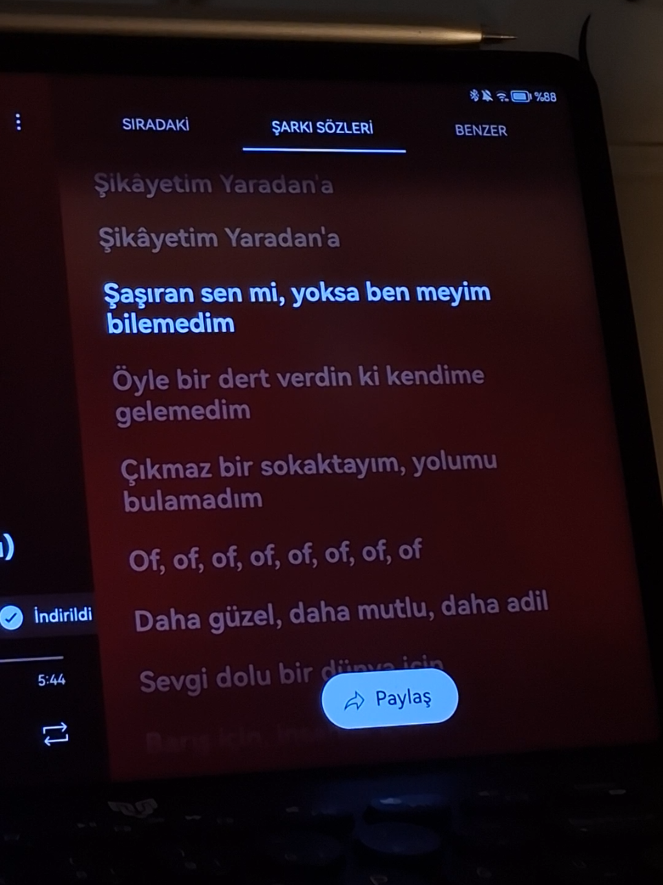 şikayetim yaradan'a . . . #batsınbudünya #youtubemusic #lyrics #fyppppppppppppppppppppppp #music 