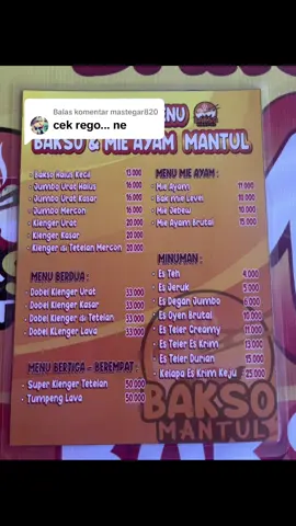 Membalas @mastegar820  Menu di bakso mantul jl surodinawan,jangan lupa ramaikan bakso mantul 🤤😇😇#baksomantulmojo #mojokerto24jam #mojokertotiktok #kulinerjawatimur #mojokertojalanjalan 