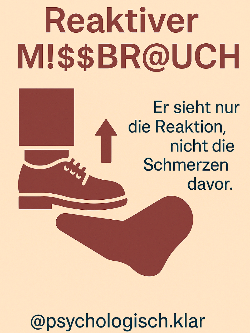 Reaktiver M!ssbr@uch: Der Narzisst zeigt auf den Moment, in dem du dich wehrst,  nicht auf all die Momente, in denen er auf deinem Fuß stand. psychologisch.klar #narzissmus #MentalHealth #achtsamkeit #redflag #aufklärung 