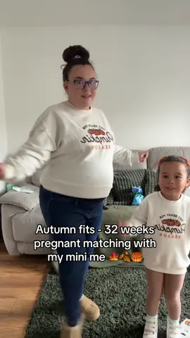 Autumn fit check 🍁🍂🥮#autumn #32weekspregnant #matching #minime 
