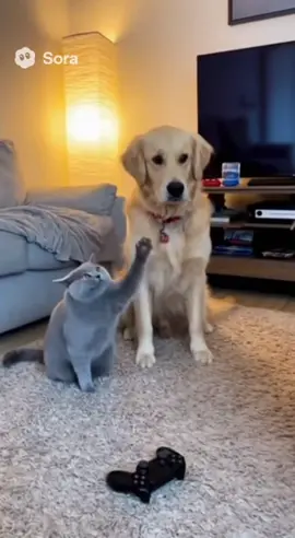 Angry Man Argues With His Cat Over a Broken Controller The man shouts “Who broke my controller?!” and the cat meows back in fury. A true home meltdown caught on camera. #cat #sora2 #ai #catsoftiktok