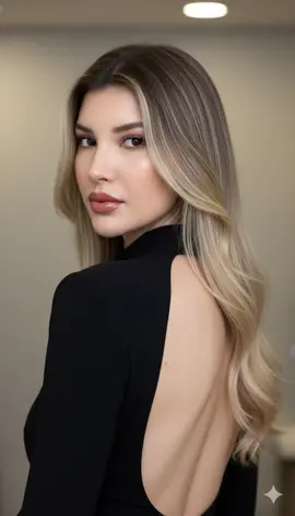 Mantenha as características físicas e traços faciais da pessoa da foto anexa; Retrato editorial hiper-realista em close-up de uma modelo loira com traços faciais marcantes e maçãs do rosto esculpidas, em um estilo de minimalismo luxuoso e cinematográfico. Sua pele de porcelana luminosa brilha sob uma iluminação suave e difusa de estúdio, com realces naturais que acentuam o maxilar definido e o queixo refinado. Ela veste um elegante vestido preto de gola alta e costas abertas, com tecido fosco e corte preciso, moldando sua elegância com precisão arquitetônica. O cabelo é loiro com luzes longos, ondulados repartido ao meio com as pontas levemente texturizadas, transmitindo sofisticação discreta. O foco está em seu rosto: olhos castanho escuros emoldurados por cílios delicadamente alongados e lábios cheios cobertos com um batom nude carmim de alto brilho, refletindo a luz com intensidade vítrea. O fundo apresenta um interior minimalista e luxuoso, em tons neutros e suavemente desfocado, mantendo a atenção na modelo. Fotografado em formato vertical 9:16, com lente de 50mm em f/2.0 para profundidade de campo reduzida, ISO 200 e velocidade do obturador 1/125s, capturando cada poro e reflexo com clareza ultra-realista. A correção de cor enfatiza os tons frios e neutros, a pele de porcelana e o contraste ousado do vermelho brilhante contra o tecido preto — evocando a sofisticação cinematográfica de um editorial de beleza da Vogue mudei alguns detalhes. #ensaiofotografico #creatorsearchinsight #videoviral  #foryou #fyp 