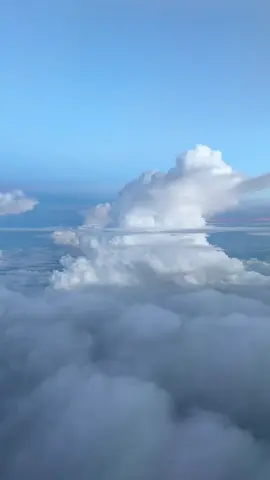 Một đám mây giông trung bình chứa khoảng 500.000 đến 1.000.000 tấn nước (nước lỏng và băng). Những cơn giông cực lớn (supercell) có thể chứa tới hàng chục triệu tấn nước. Dù lượng nước khổng lồ như vậy, chỉ một phần nhỏ trong số đó rơi xuống dưới dạng mưa  #cockpitview✈️ #cumunolimbus #nature #rain 