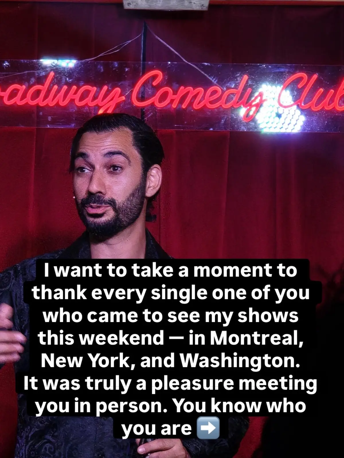 I want to take a moment to thank every single one of you who came to see my shows this weekend — in Montreal, New York, and Washington. It was truly a pleasure meeting you in person. You know who you are. When I look at your faces in the audience, I don’t just see fans — I see family. A family of people who still believe in laughter, honesty, and the courage to make fun of the world (and ourselves) without fear. If you love my comedy, it tells me one thing about you — you’re someone who dreams of a better world, a world where truth matters more than fake political nonsense, and where humor connects us more than it divides us. Every handshake, every hug, every laugh we shared this weekend reminded me why I do what I do. Thank you for letting me be part of your night, your thoughts, and maybe even your heart for a moment. With love and laughter, Armando Anto — The Maestro of Comedy 🎻❤️