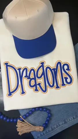 Custom 3D puff embroidered sweatshirt made just for YOU—any mascot, any colors . . . #customsweatshirt #gamedayoutfit #gamedaysweatshirt #embroideredsweatshirt #godragons 