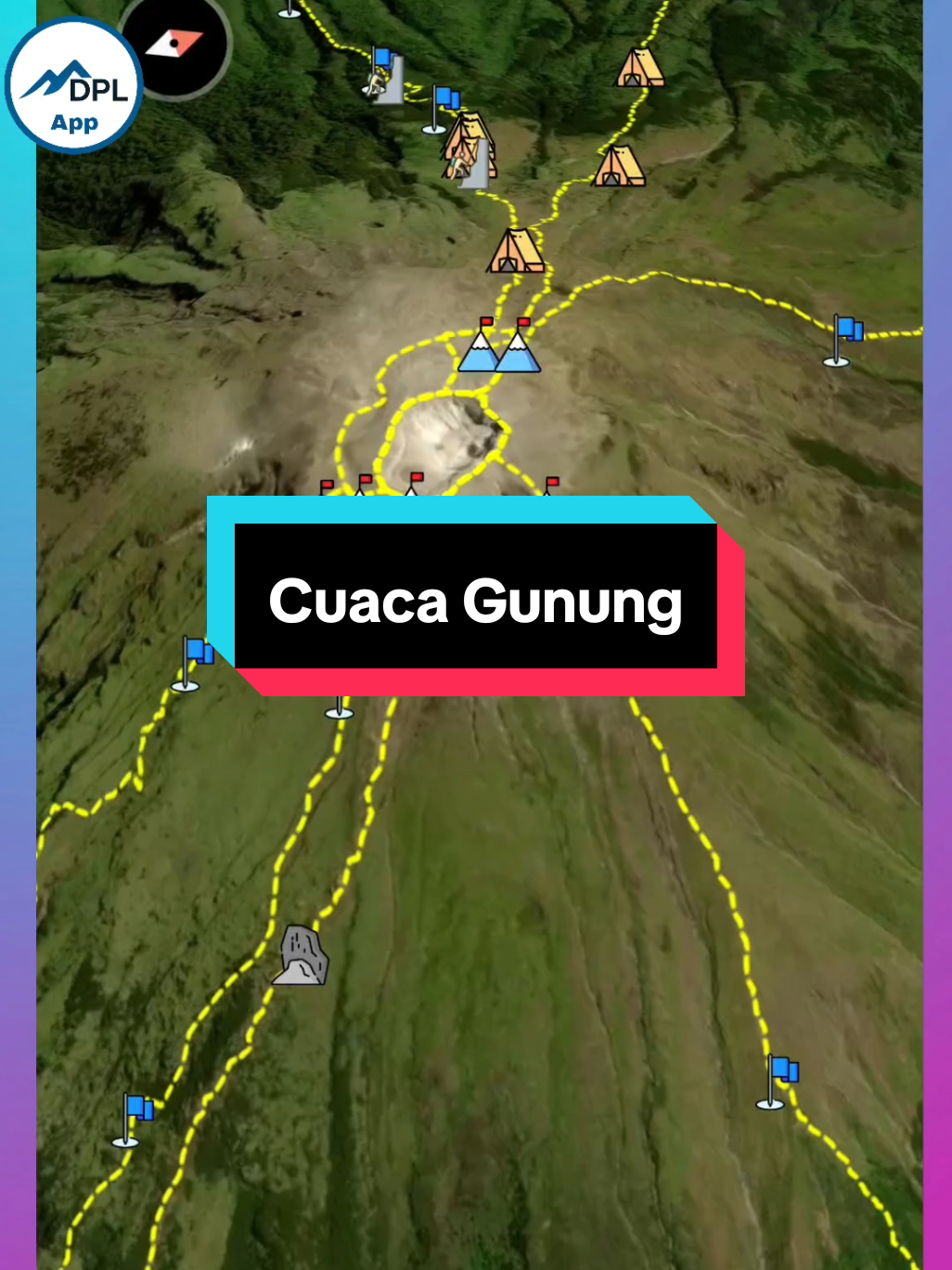 🔎 Sebelum mendaki gunung, jangan lupa cek cuaca terbaru dulu ya! ⛰️ Cuaca yang baik bikin pendakian lebih aman dan nyaman 🌤️, sedangkan cuaca ekstrem bisa sangat berbahaya. Selalu siapkan perlengkapan sesuai kondisi cuaca, bawa jas hujan, dan pastikan stamina terjaga 💪🌿. #infocuaca #pendakiangunung #pendakiindonesia #fyp 