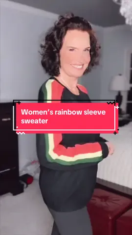 This sweater is giving cozy meets confident. The bold rainbow stripes against the black make it feel classic with personality. #tiktokshopcreatorpicks #tiktokshopblackfriday #womenssweater #creatoricons #rainbowsweater