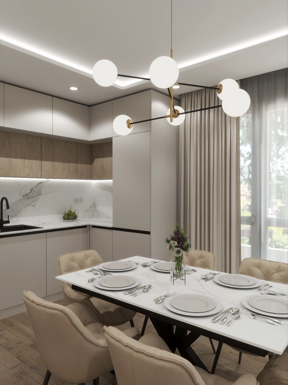 Функция и стил в едно пространство. #interiordesign #kitchen  #furaidesign #кухняидневна #modernliving 