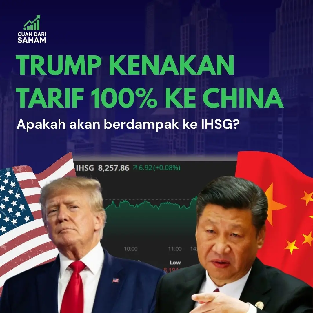 Tarif 100% Trump ke China pertama kali disampaikan pada 10 Oktober 2025, dan tarif tersebut akan mulai diberlakukan pada 1 November 2025 dengan besaran 100% untuk impor dari China. Jadi, apakah tarif ini akan berdampak ke IHSG? Jawabannya adalah mungkin, namun tidak secara berkepanjangan. Tarif ini tidak memiliki keterkaitan langsung terhadap fundamental ekonomi Indonesia, khususnya pasar saham. Namun, banyak investor ritel yang mengira tarif ini akan langsung menekan IHSG, sehingga MUNGKIN akan terjadi panic selling pada Senin, 13 Oktober. Kalau benar terjadi, IHSG bisa saja turun sementara akibat aksi panik tersebut. Tapi justru di situ peluangnya! Kalau kamu perhatikan, ini bisa jadi momen bagus untuk “serok” saham dengan fundamental kuat dan akumulasi yang solid. Harapannya, di sesi kedua perdagangan, saham-saham tersebut bisa rebound cepat dan kembali ke harga normal. #fyp #foryoupage #IHSG #tariftrump #saham 