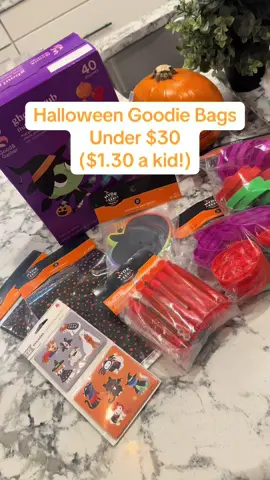 Halloween goodie bags for my toddlers class: Under $39!Almost all these items are from the dollar section and are all toddler fun approved! #halloweengoodiebag #toddlerhalloween #momhack #momtips 