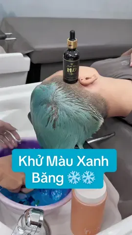 Khử màu xanh băng HD cho tóc tẩy 🔥🔥#xuhuong #hảiđăngtócboyphố #hảiđăngidoltócphố #khuvangtoc 