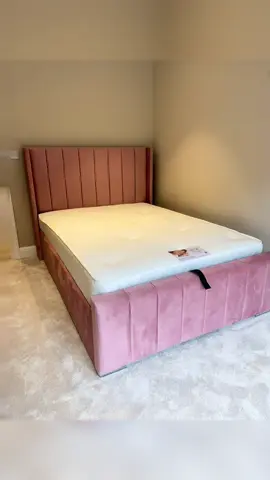 Pink Plush Saline Wing back bed. Available to purchase on TikTok shop. Call for enquiries  📞 07423 594094 #pinkplush #fypシ #bestbeds #happycustomer #newbed 