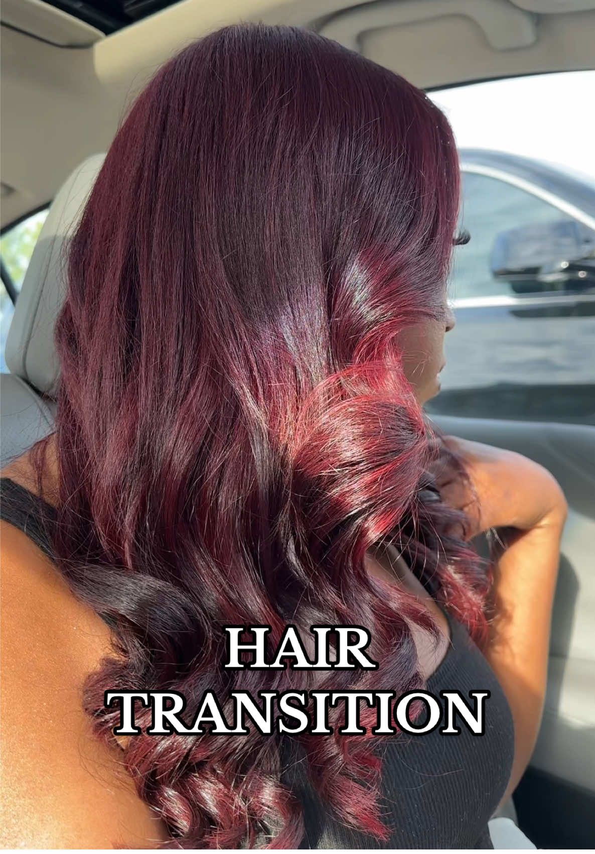 new fall color just dropped 🍒 #fallhair #fallhaircolor #silkpress #fallhairinspo #fyppp   black cherry red silk press 🍒 hair transition / transition inspo transition ib: @emani 🍒