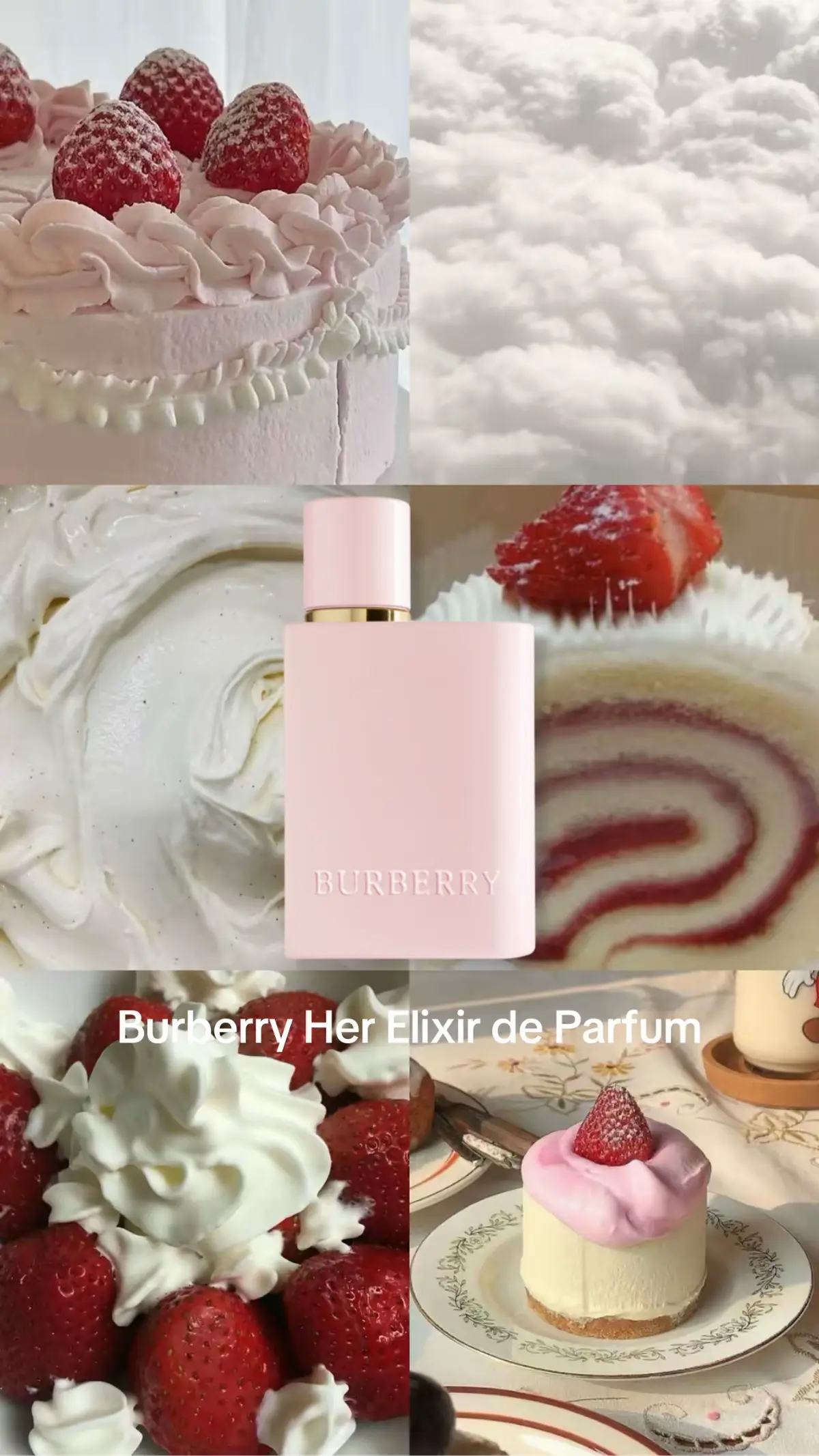 i could eat this perfume || Burberry Her Elixer de Parfum || Notes: Berries, Vanilla, and Jasmine || #burberry #perfumetok #strawberrycake #vanilla #fypp 