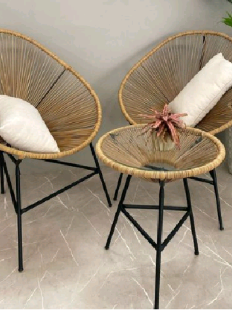 Kit 2 Cadeiras Acapulco e Mesa de Centro✨  🆔 BWB-HLH-XWB Por R$424,99 Decoração Área gourmet, Área externa🤩 #decoração #cadeiras #mesadecentro #homedecor #acapulco 