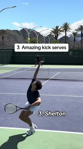Top 3 amazing tennis kick serves from atp tour pro players #tennis #tennisserve #tennispro #proplayer #alcaraz #kickserve #spin 