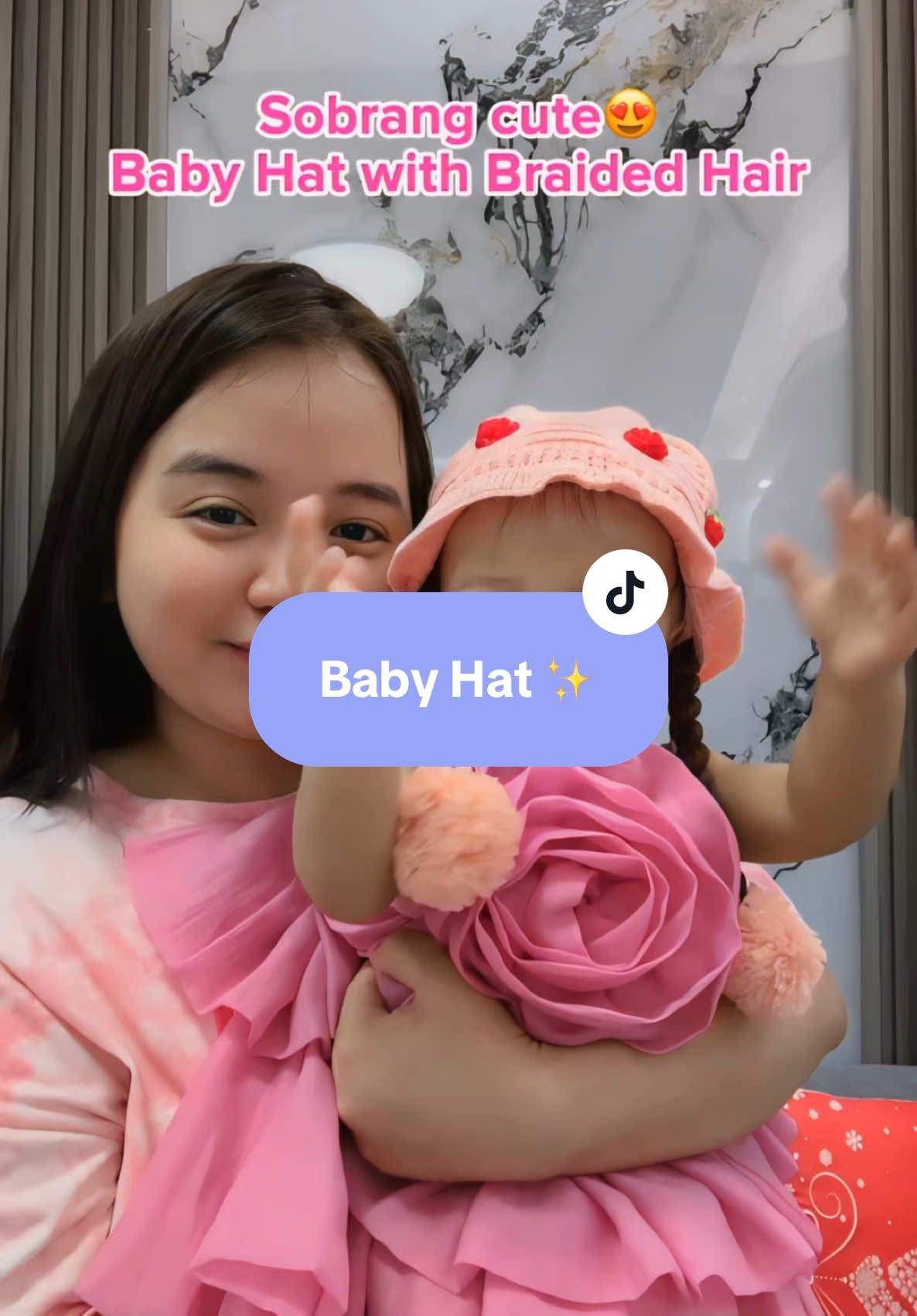 Sobrang cute 😍 #babyhat #babyhatwithbraidedhair #babyhatwithhair #hat 