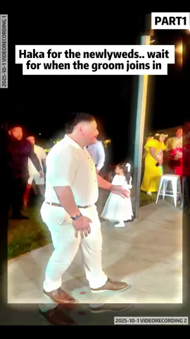 Haka for the newlyweds.. wait for when the groom joins in  #fyp #cookislandwedding #filipinowedding #weddingtiktok #polytiktok      