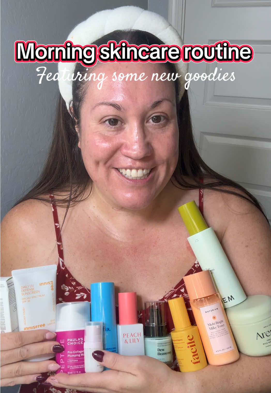 Morning skincare featuring some new products for me ☀️ 🍃 ☕️  Cleanser @Arencia  Exfoliating pads @Summer Fridays  Spray mist @EADEM  Toner @Naturium  Serum @Provence Beauty  Serum @Facile Skin  Serum @Peach & Lily  Serum @Skinfix  Eye cream @Beekman 1802  Moisturizer @Paula’s Choice  SPF @Innisfree US  Lippie @Experiment Beauty  #skincare #morningroutine #skincaretips #skincareproducts #skincarecommunity 