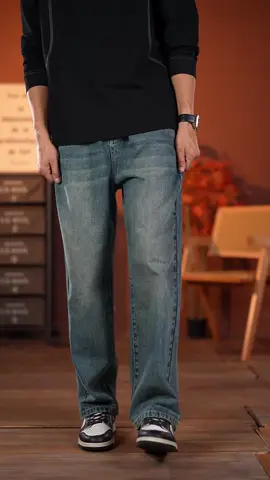#jeans #cool #fasion Loose, fashionable and versatile straight-leg jeans#versatile #menstyle 