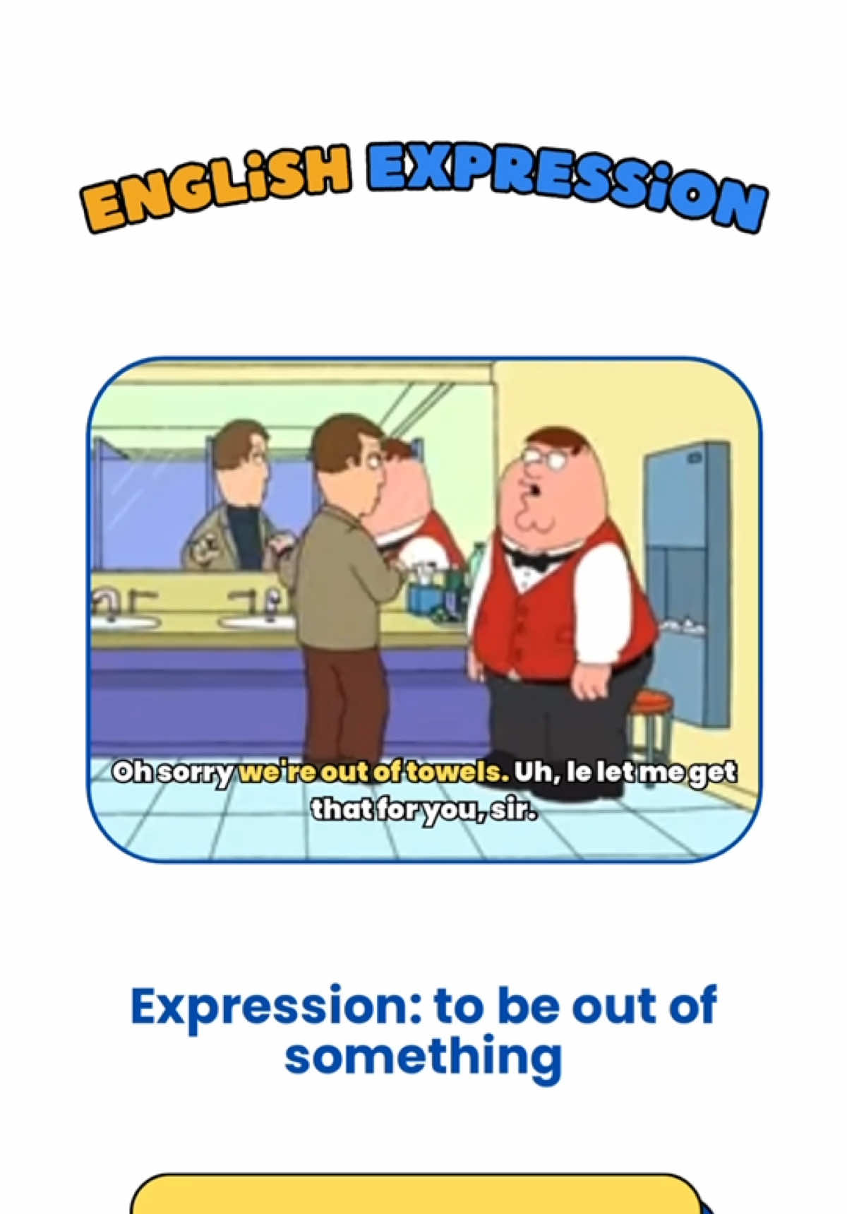 Phrase of the day: “to be out of sth” → not available anymore.🚫  #langeek#learnenglish #englishphrase #englishlearning #englishvocabulary