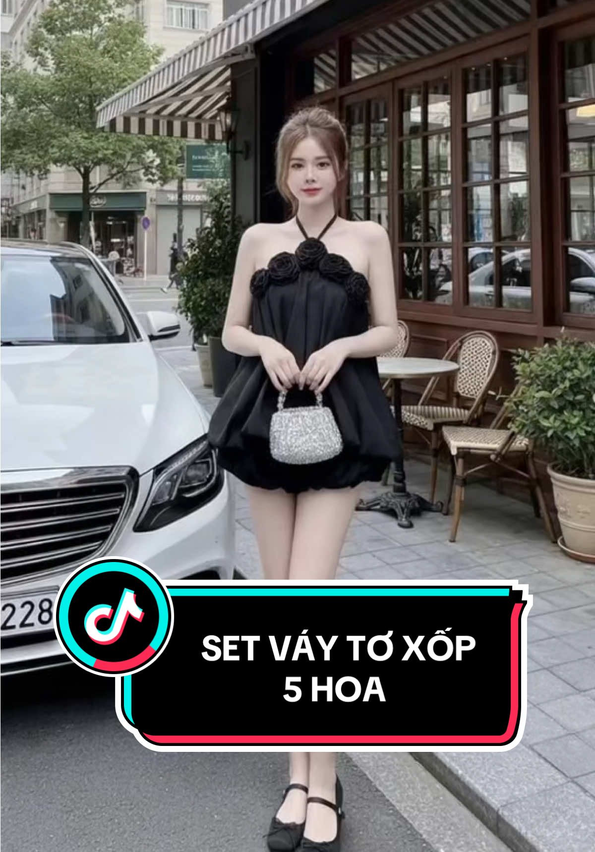 Set váy TƠ XỐP 5 HOA kiểu dáng bí buộc dây nơ cổ mix quần bí, set đồ nữ mặc đi chơi#xh #huonglyshop88 #vayxinh #setvayxinh #phoidoxinh 