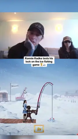 Ronnie Radke tests his luck on the ice fishing game #kickstreaming 
