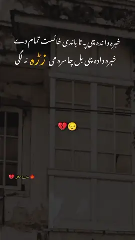 kHaBaRa DaDa cHe bAl cHa sArA mE zRa nA lAgEe 💔😔 #foryou #viral #loveyou #poetrystuts #poetrystuts 