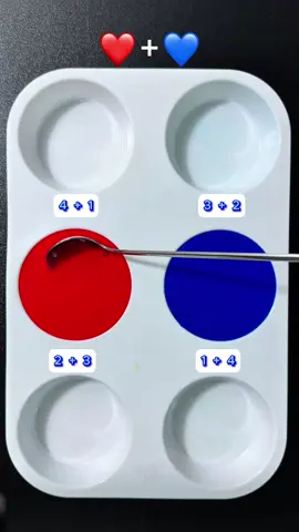 Color Naming Challenge 1 Red + 4 Blue = ?#mixingcolor #asmr #amazing #colorful #satisfying