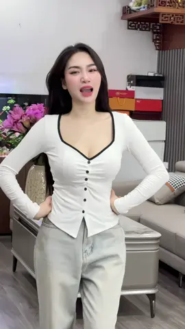 Áo thun khuy #xuhuong #aothuntaydai #thoitrangnu 