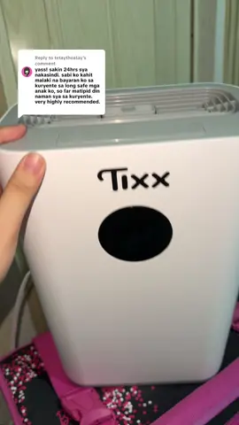 Replying to @tetaytheatay ✨ so far so good! Madami talaga siyang nacocollect na water to think na hindi pa 24hrs nakaopen itong aming tixx dehumidifier na meron na ring air purifier #dehumidifier 