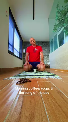 Morning coffee, yoga, and the song of the day #vibes #over40 #aries #freeyourself #yoga 