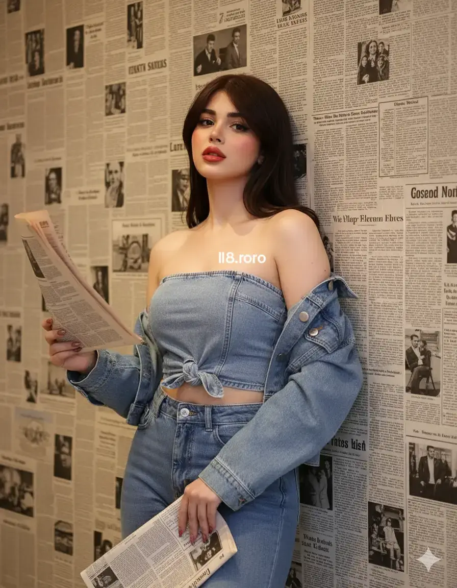 #ترند #كلايش_gemini #حب :1. Prompt 1: A stylish young woman posing confidently against a vintage newspaper-covered wall. She has long, wavy black hair and wears a denim-on-denim outfit — a strapless denim crop top tied in front, paired with high-waisted blue jeans and a denim jacket draped off her shoulders. She holds a folded newspaper in one hand, giving the photo a retro yet modern editorial vibe. Her makeup is soft glam with bold red lipstick, adding contrast to the denim tones. The lighting is even and warmContinuation prompt 1: emphasizing her clear skin and expressive pose. The overall mood is trendy, confident, and slightly nostalgic. Style keywords: portrait photography, editorial fashion, retro aesthetic, denim outfit, vintage background, cinematic lighting, 4K detail, magazine-style composition.,(استخدم وجه الصورة المُحمّلة بدقة وحافظ على ملامح وتفاصيل الوجه دون تغير بدقة 16k) #gemini♊️ #gemini لوحة ترند صور geminiكليشات gemini مع الحبيبكليشه الرقص في geminiمتابعه_ولايك_واكسبلور_احبكمكليشه صوره جماعيه gemini