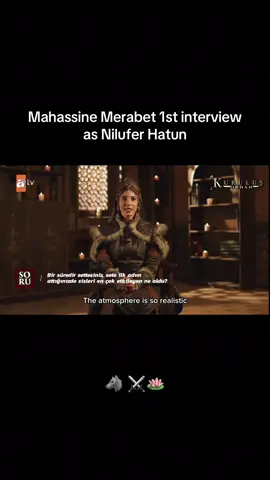 #mahassinemerabet 1st interview in character of #niluferhatun for the upcoming 1st season #kurulusorhan  As excited as you are to watch you in your next role.  It needed to be different to breakaway from the much loved character #hirademirhanli and this period drama that is already successful in its own right is in your hands to take it to another level  #esaret gave you the wings 🦋 now fly and and make 🪷 yours 