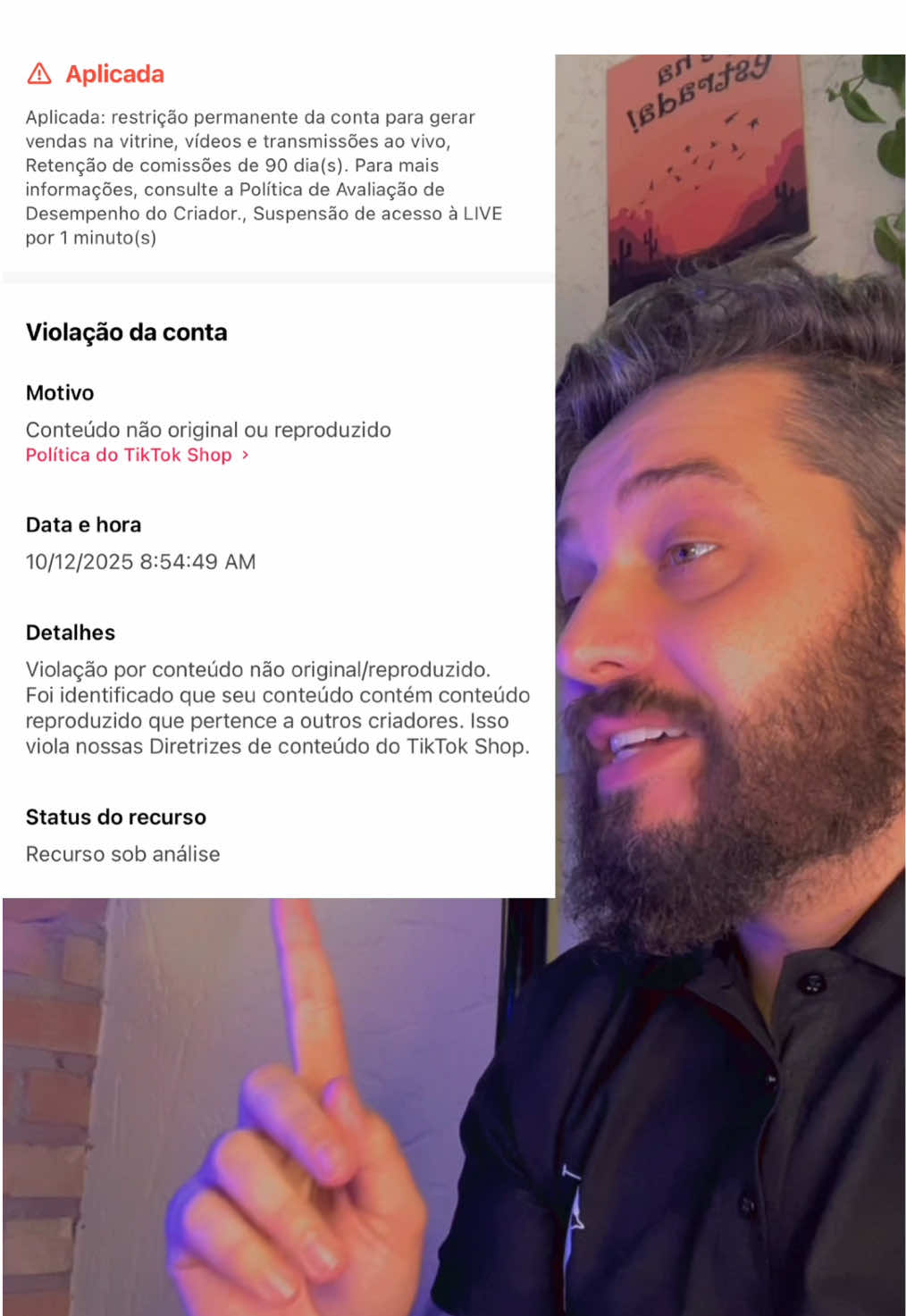 TikTok Shop conta Banida 