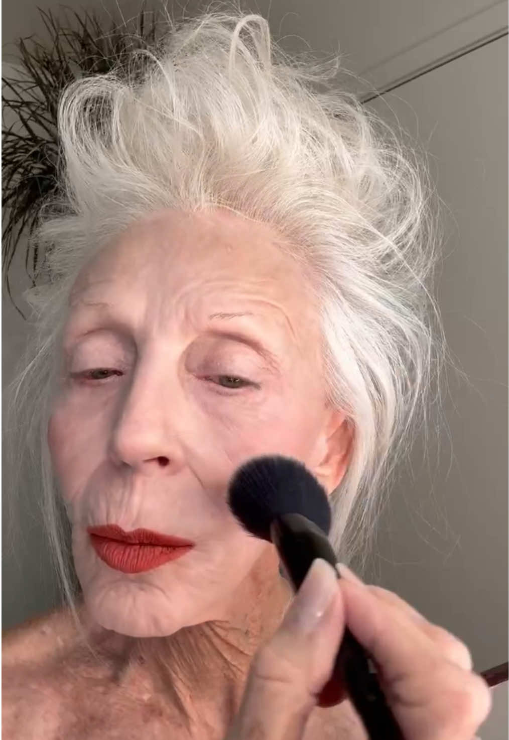 Today I am sharing my makeup routine to the sound of the incomparable Diane Keaton in “First Wives Club” 🤍🤍🤍 . Products I used:  Concealer by @sephora  . Lip liner & loose powder by @Anastasia Beverly Hills  . Powder blushes (lip color) & mascara by @NARS Cosmetics  . #makeupover70 #powderedlip #liproutine 