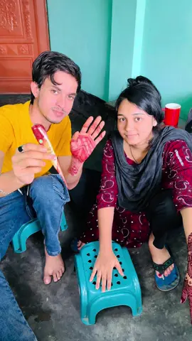 ভাবির হাতে কটনবার দিয়ে মেহেদী দিয়ে দিলাম😍 #fyp #foryoupage #foryou #viral #tiktok 