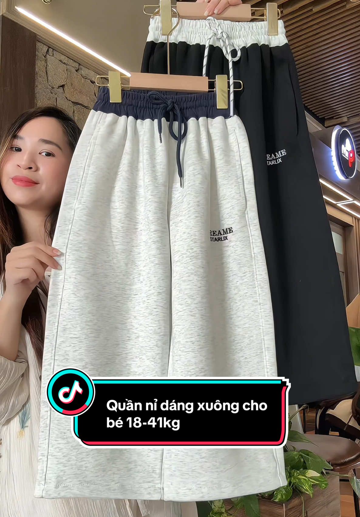 Quần nỉ dáng suông pha cạp cho cả bé trai bé gái 18-41kg. #megaoreview123 #quannichobe #quanbetrai #quanbegai #quanaotreem 