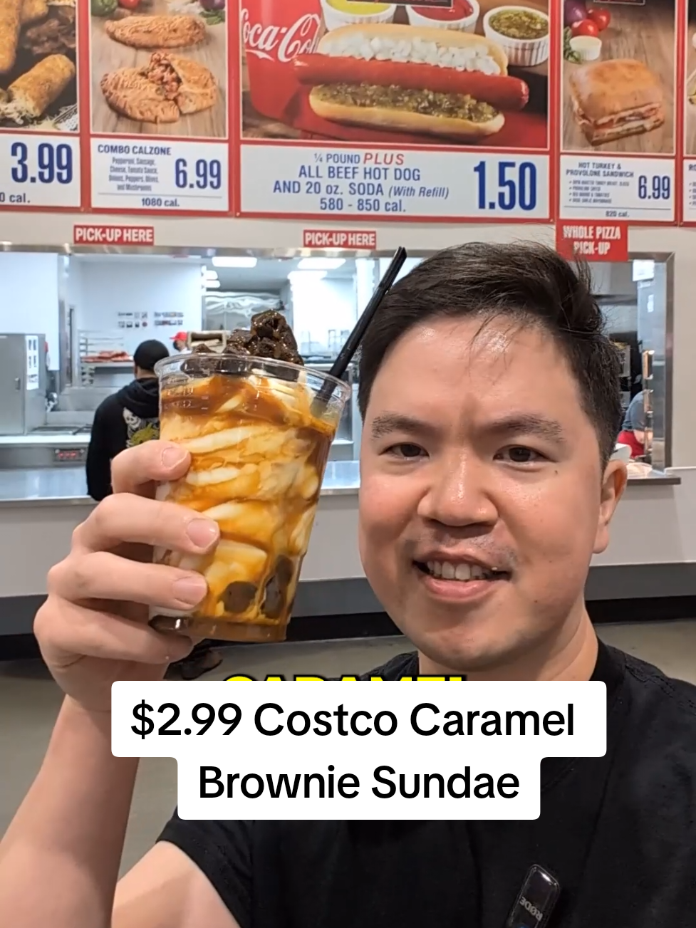 Let's try Costco's new caramel brownie sundae. It's $2.99 and it's over 800 calories of brownies, caramel, and ice cream #costco #costcofinds #icecream #thesushiguy #foodreview 