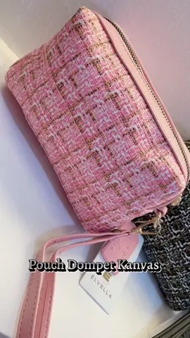Pouch kanvas tweed premium ! Muat banyak ! #dompet #pouchmakeup 