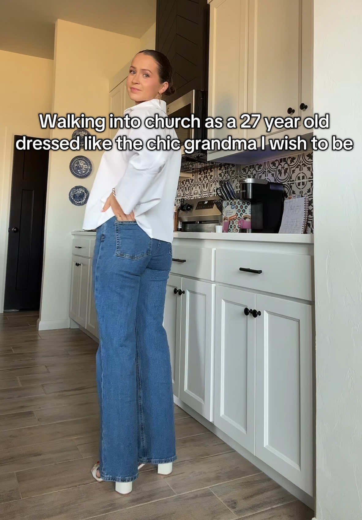 Literally dressed like the fashionista grandma we sit next to. 