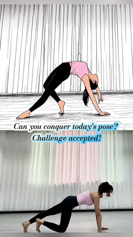 Can You Conquer Today’s Pose? | Challenge Accepted! #shorts #yoga #fitnesschallenge #posechallenge #homeworkout 